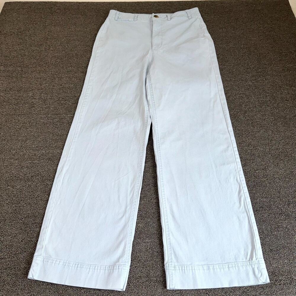 Old Navy Wide Leg Pants Women 6T Light Blue Stretch High Rise Ankle Pockets
